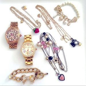 Betsey Johnson & Juicy Couture Watch Necklace Bracelet Bundle